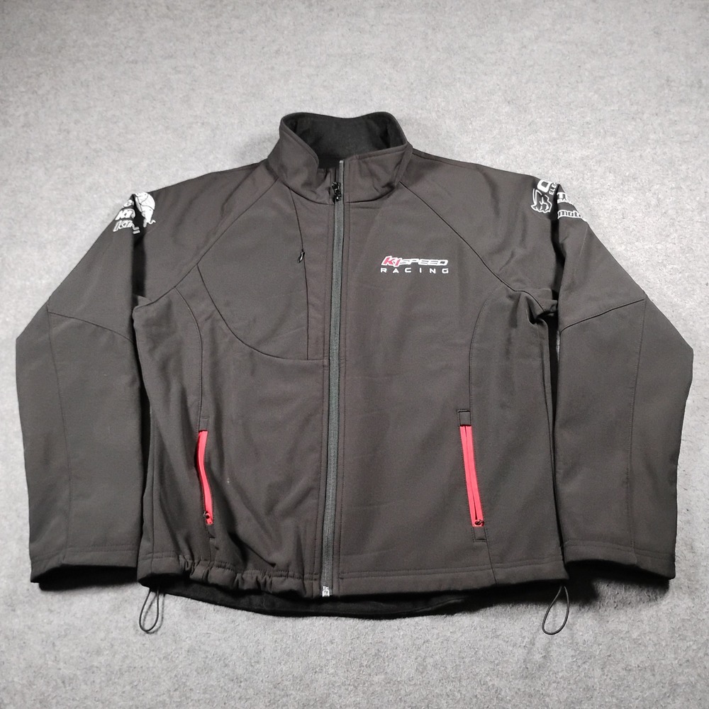 K1 Speed Racing Softshell Jacket Mens Large Black Full Zip Embroidered